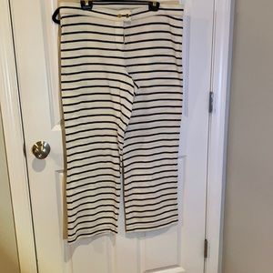 NWT Tory Burch XL ivory and navy striped pants